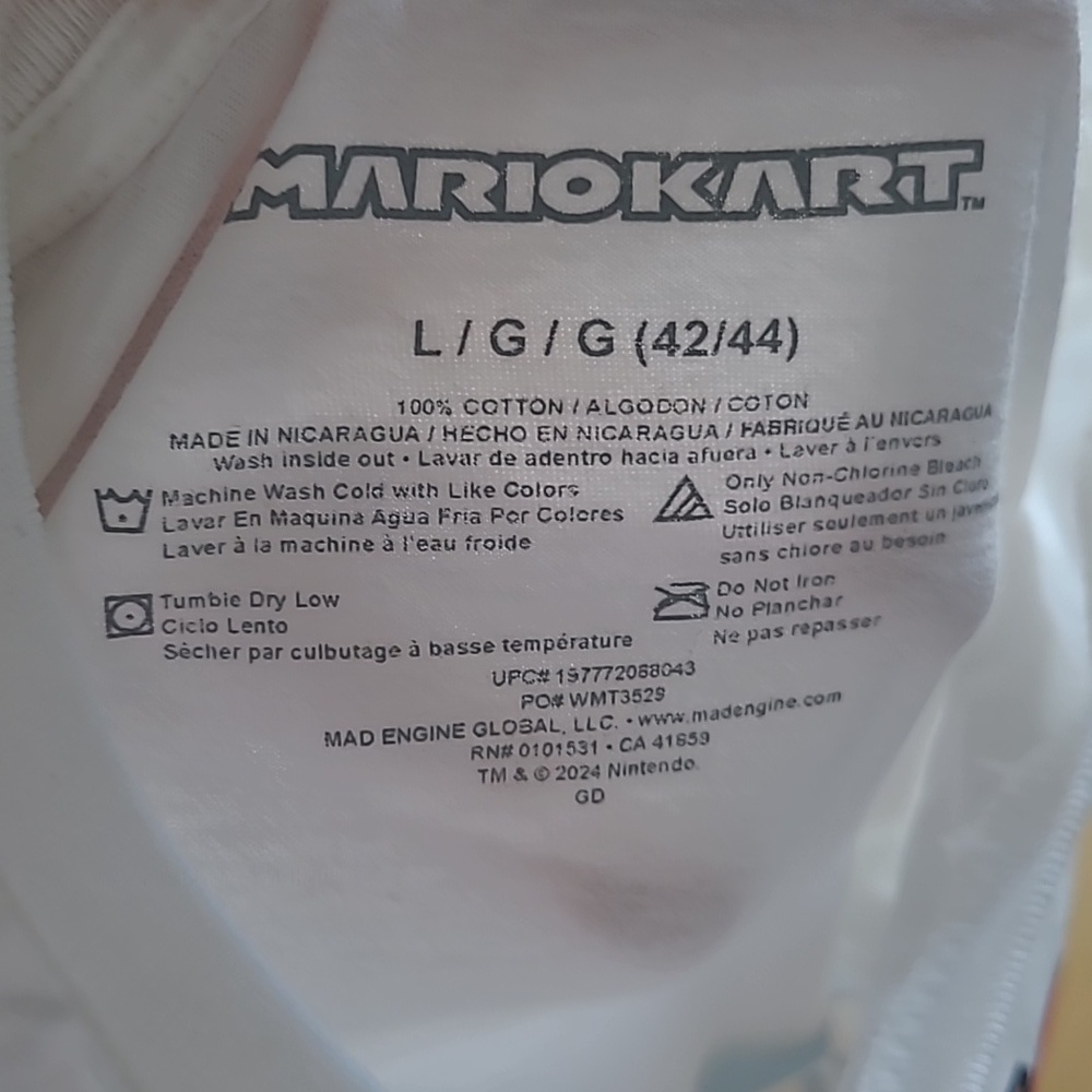 Nintendo Super Mario Kart Team Driver T-shirt NWT Size Large - Picture 5 of 5